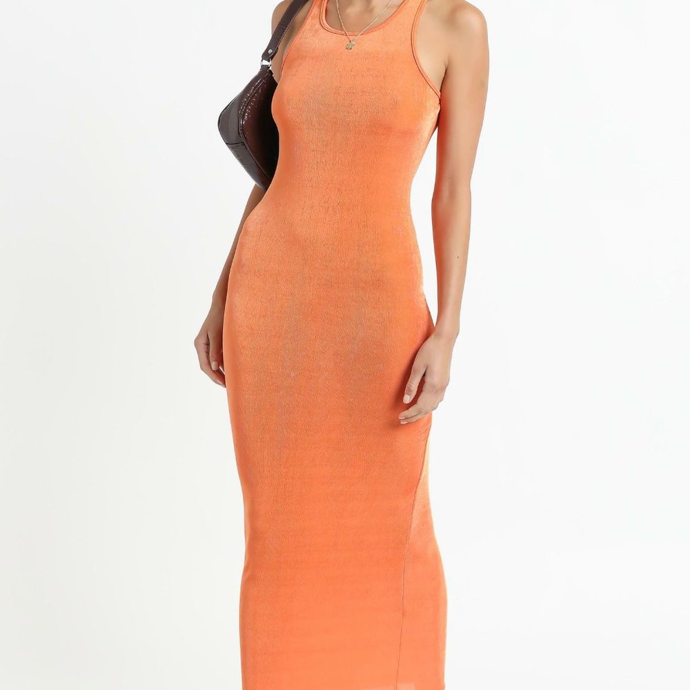 Orange Lioness Maxi Dress, Size XS